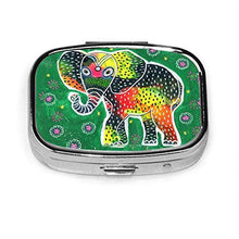 Elefante Art Print Square Pillola Caso Portatile Scatola Tasca Portafoglio Tablet Medicine Holder Viaggio Organizzatore