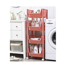 HYRL Portapacchi in plastica, 4 Tier Cucina Carrello di stoccaggio con Ruote Frutta cremagliera di Verdura per Il Bagno Multifunzione organizzare Rack Storage,#1