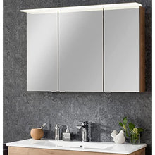 Fackelmann - Set di mobili da Bagno in Rovere Chiaro e Specchio a LED, 100 cm, 2 Pezzi, Colore: Marrone