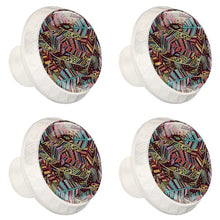 Maniglie per cassetti Manopole per cassetti Manopole rotonde Confezione da 4 per armadietto, cassetti, cassettiere, cassettiere ecc - Piume indiane stile Boho