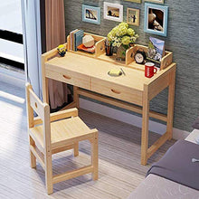 Tavolo da studio per bambini in legno con tavolo da studio regolabile per studenti, libreria, tavolo per la casa, set (colore: vernice Dimensioni: 100 cm) -80 cm_non verniciato