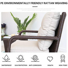 Set di Mobili da Giardino per Esterni, Set di Sedie in Vimini da Conversazione in 3 Pezzi con Tavolino in Vetro Set di Mobili da Giardino per Tutte Le Stagioni