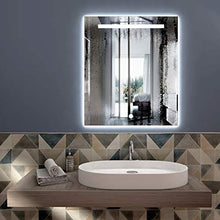 styleglass Specchio da Bagno Rettangolare Personalizzabile Mogan 60 x 70 cm, Kit Fissaggio Murale Incluso, Grado di Protezione IP20 Retroilluminato solo nella parte sabbiata