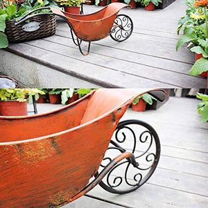 LJYY Carrello da Giardino con Decorazione Artistica Espositore per Piante da Fiori Espositore per Fiori Antico Carrello in Stile