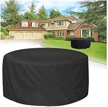 YULIAN Round 300x110cm Patio Cover per mobili da Giardino, coperture per mobili da Esterno, Tavolo e Sedia Impermeabili da 420D Impermeabile, Resistente alla Pioggia, Nero