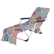 Telo Mare Stampato Geometrico Copertura per Sedia a Sdraio Portatile da Spiaggia Per Piscina Asciugamano Per Sdraio da Viaggio Per Vacanze All'aperto,Stile Esotico Mandala (Colorato 4)