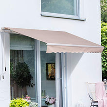 Outsunny Tenda da Sole Avvolgibile a Parete a Braccio Manuale con Manovella per Esterno Tessuto di Poliestere Alluminio 365 × 250cm Beige