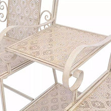 Shengtaieushop mobili da giardino Loveseat acciaio bianco esterno panche
