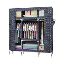 DPPAN Armadio Cabina Guardaroba Tessuto con Tasche Laterali, 25mm Acciaio Inossidabile Cornice, Armadio in Tessuto con Asta Sospesa per Camera da Letto,B_148x45x170CM(58x18x66in)