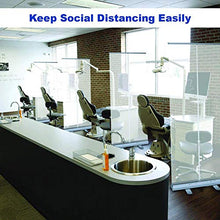 WLHER Protezione per Starnuti Trasparente Tosse Pieghevole Portatile Divisorio Facile da Installare per Ufficio Contatori Reception Counter, 80 * 200cm