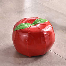 GYPPG Sgabello per modellismo Creativo in Pelle PU, Sgabello per Cambio Scarpe Carino Sgabello per Divano per Bambini Sgabello per poggiapiedi Pouf Basso Sgabello per Divano per Bambini, Mela