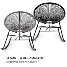 blumfeldt Roqueta Chair - Sedia a Dondolo, Design retrò, Copertura Realizzata A Rete da 4 mm, Materiale: Acciaio Verniciato a Polvere, Resistente agli Agenti Atmosferici, Grigio