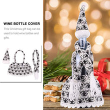 OSALADI 3Pcs Copri Bottiglia di Vino di Natale in Maglia Borse a Fiocco di Neve Cappelli Sciarpe Bottiglia di Vino Decorazioni per Abiti per Feste Compleanno Festa Carnevale Nero