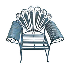 GaoF Terrazza panchina da Giardino panchina da Esterno in Metallo, panchina per Il Tempo Libero a Due posti con Schienale e braccioli, Tavolo e Sedia con Struttura in ghisa Resistente alle