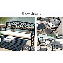 UWY Panchina in Metallo per Esterni Panchina da terrazza da Giardino, Tavolo da Balcone per Il Tempo Libero in 5 Pezzi e Sedia con Struttura in Acciaio, panchina da Giardino con Schienale e BRAC