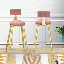 CMX-Barhocker Sgabelli da Bar Set di 2 Pezzi Seduta in Velluto Morbido Sedie da Bar Bancone Colazione Sedie da Cucina Gambe in Metallo Sgabelli da Bar Sgabelli Alti con schienali e poggiapiedi