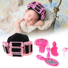 WE-WHLL 1 Set Baby Photography Costume Funny Movie Style Padrona di casa Cosplay Photo Shot Memorial Props Copricapo con Pettine Asciugacapelli Roller cap Hat Newborn Girls Foto Studio