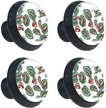 Retro foglie botaniche Pomelli per Porta Set di 4 Pomelli per Mobili Manopole per Cassetti Cucina Armadio Vetro