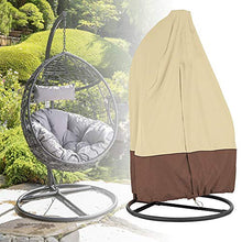 CHEYLIZI Copertura della Sedia Dondolo, Sedie Sospese Coperture Mobili Impermeabili Tessuto Oxford con Fodera in PVC, Sedie Sospese Antipolvere Protettiva Copertina (Single: 115 * 190 cm, Beige)