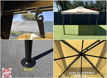 eurolandia Gazebo 3X3 Giardino in Alluminio Copertura 450 GR. Antipioggia ZANZARIERE E Teli Laterali