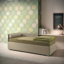 LettoFacile - Morph Dormeuse Imbottita in Tessuto con Contenitore o con Letto Estraibile - Made in Italy (80 x 190 cm) (Dormeuse con rete e rete estraibile, Beige)