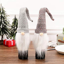 Amosfun Coperchio per Bottiglia di Vino di Natale Svedese Babbo Natale Bottiglia di Vino Topper Cappello Decorazione di Natale rifornimenti del Partito Grigio