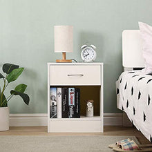 Sarah Mobiletto con 2 cassetti per casalinghi e Abbigliamento – Pratico Comodino in Legno Cassettiera Piccola per corridoio, Camera da Letto e Soggiorno（Bianco ）