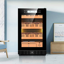 Armadietto Umidificante Sigaro, Temperatura Costante Intelligente E Umidità Umidità, 105L, Struttura in Legno Di Cedro Spagnolo, Cabinet Di Vino, Può Contenere 500 Sigari,Nero