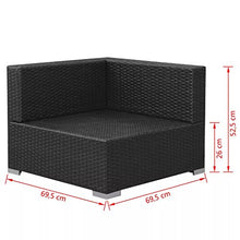 Festnight Divano Modulare da Esterno in Polirattan,Lettino Prendisole da Giardino Reclinabile Polirattan,Set Divano Letto Modulare a 2 Posti da Giardino in Polirattan Marrone