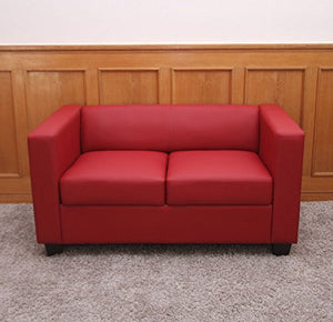 Serie Lille M65 divano sofa 2 posti 75x137x70cm pelle rosso