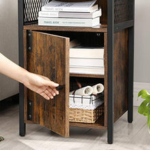 VASAGLE Tavolino, 40 x 40 x 60 cm, Comodino con Ripiano Aperto e Scomparto di Organizzazione, per Soggioro, Camera da Letto, Industriale, Marrone Vintage e Nero LET068B01