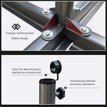 SHDT Base per Ombrellone in Metallo, Base A Croce, Base per Ombrellone da Giardino per Patio All'aperto, Spiaggia con Prato, Dimensione del Foro per Ombrellone Regolabile,A