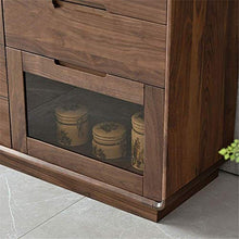 HLZY Armadio Laterale Accento, armadi da Cucina Black Walnut Buffet Armadio Server Console Table Ingresso Bagagli Cabinet Doors Mobile Bar Soggiorno-Pranzo