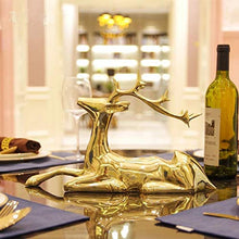 CYYMY Portabottiglie da Vino di Ottone Alce Creativo del Supporto Bottiglia Decorazione di Casa Artigianato Ornamenti Regalo di Natale Cremagliera del Vino