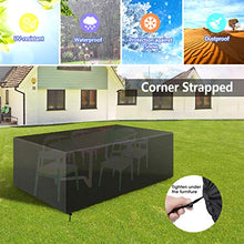 WYYL Copertura Tavolo Esterno, Copertura per Mobili da Giardino, Resistente allo Strappo, Tessuto 420D Oxford Quadrato Protezione Cover, Rettangolare, Impermeabile, Antivento, Anti-UV