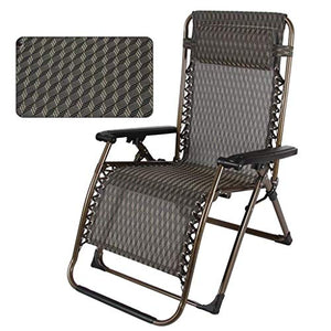 Hfyg Lettino Prendisole Sedie adagiantesi del Patio, Sedia Senza gravità di gravità Sedie a Sdraio da Campeggio in Metallo da Esterno for Esterni da Spiaggia Chaise Longue (Color : A)