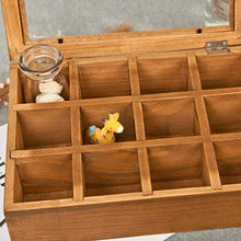 TXXM - Scatola portagioie in legno, 27 x 20 x 7 cm, con coperchio in vetro, confezione da 12