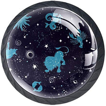 Space Galaxy Constellation Zodiac Star Pomelli per Porta Set di 4 Pomelli per Mobili Manopole per Cassetti Cucina Armadio Vetro