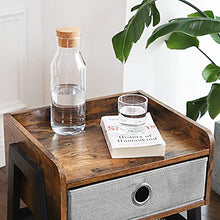 VASAGLE LET64X-Comodino da caffè, con ripiano Estraibile in Tessuto, Struttura in Metallo, per Soggiorno, Camera da Letto, Stile Vintage, Pannelli in truciolato, Ferro, 46 x 35 x 52.5 cm (L x B x H)