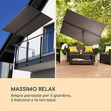 blumfeldt Flex-Shade - Parasole, Materiale: Poliestere, Fattore di Protezione UV: 50, Gamba di Appoggio in Alluminio, Idrorepellente, Superficie: 150x210 cm, Grigio Scuro