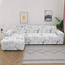 Ryoizen Copridivano con Penisola Elasticizzato Fodere Copridivano Angolare a Forma di L Chaise Longue Sia a Sinistra Sia in Destra all-Inclusive Universale(Graffiti/Bianco，3 Posti+ 4 Posti)