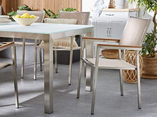 Beliani Set da Giardino Tavolo Piano Basalto Fiammato 6 Sedie Beige 180 x 90 cm GROSSETO