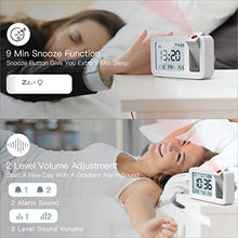 Sveglia Digitale, TedGem Sveglia con Proiettore Sveglia Digitale da Comodin, 3,8 " LCD Number Clock 4 Luminosità, 9 Min Snooze, 2 Suoni Allarme, per Camera da Letto, Ufficio, Cucina (Bianco)