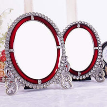 HXYSJ Specchio Cosmetico da Appoggio in Strass, Specchio per Il Trucco della Sposa ， Specchio da Toeletta Ovale/retrò/Principessa Moda (Size : Small)