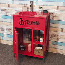 YRRA Autoportante Stoccaggio Mobile Lavabo, Stile Industriale Mobile lavabo Esterno, Mobile Bagno con Lavabo, Vintage 23,6 x 17,7 33,4 Pollici,Viola,Sink Cabinet