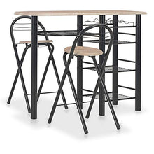 Tidyard Set di Tavolo,Set di Tavolo da Bar con 2 Sgabelli da Bar, Set di Sedie da Pranzo con Tavolino, per Cucina, Soggiorno, Stanza da Festa, in Stile Industriale