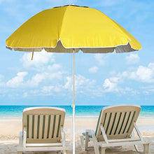 Ombrellone da Spiaggia, Giardino Ø 220 cm - Antivento con Custodia - Tessuto protezione dai raggi uvA-uvB - Monocolore Giallo