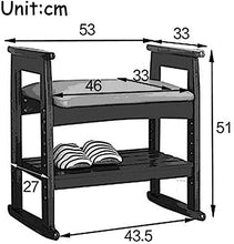 YANG 2 Livello Modifica del Pattino Bench Rack Shoe Imbottito Poggiapiedi Sedile Cucina in Legno Pouf ottomano Carico 200kg (Size : L53XW33XH51CM)