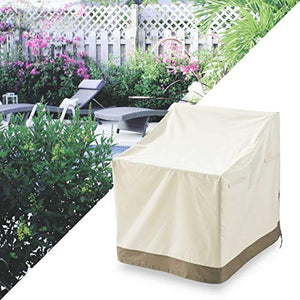 Lumaland Telo Copertura di Protezione per mobili da Giardino Impermeabile per sedie da Giardino in Legno Adirondack 91, 4 (H) x 86, 4 (L) x 81, 3 (l) cm Beige Oxford 600D 280 g/m²