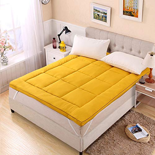 Yamyannie-Home Materasso futon Sleeping Materasso Tatami Pieghevole Roll Up Materasso rotolamento Bed (Colore : Giallo, Dimensione : 120x200cm)